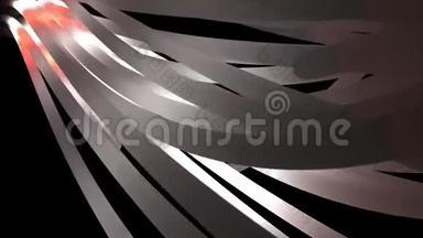 抽象动画的白色光束波出现在黑色背景和改变他们的颜色。 动画。 <strong>动态动态</strong>